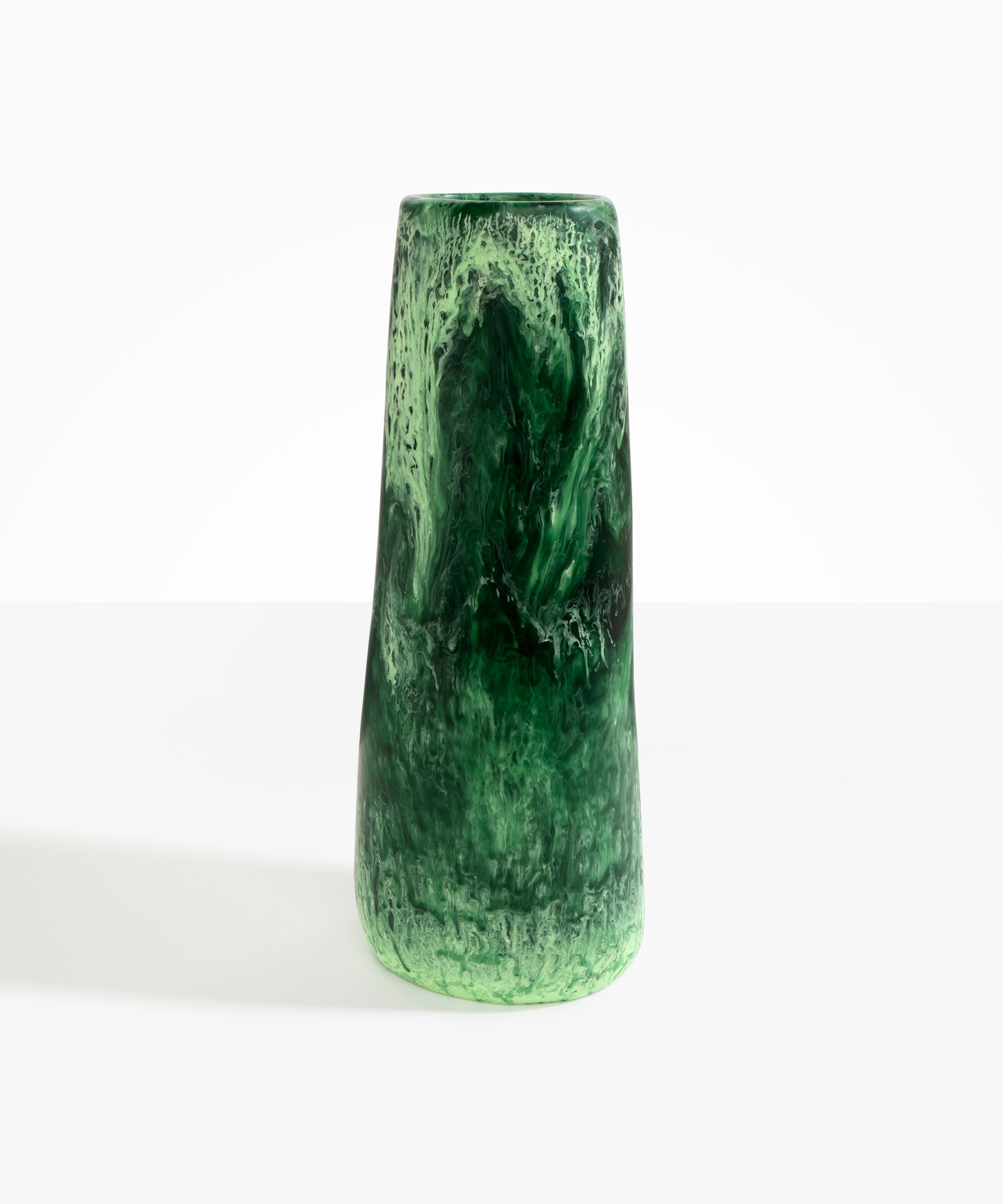 Dinosaur Designs Tall Pebble Vase in Moss color resin