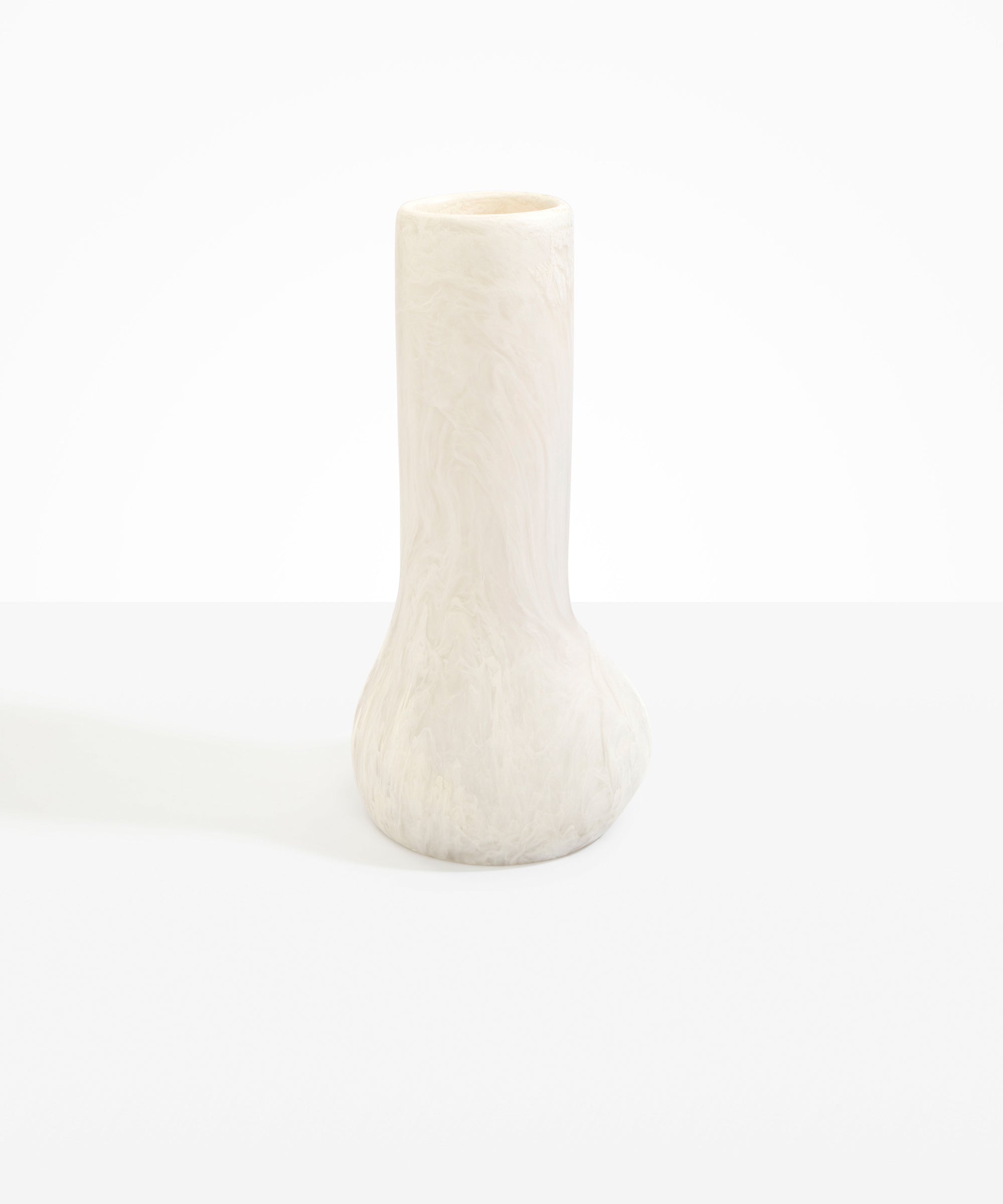 Dinosaur Designs Tall Stem Vase in Chalk Swirl color resin