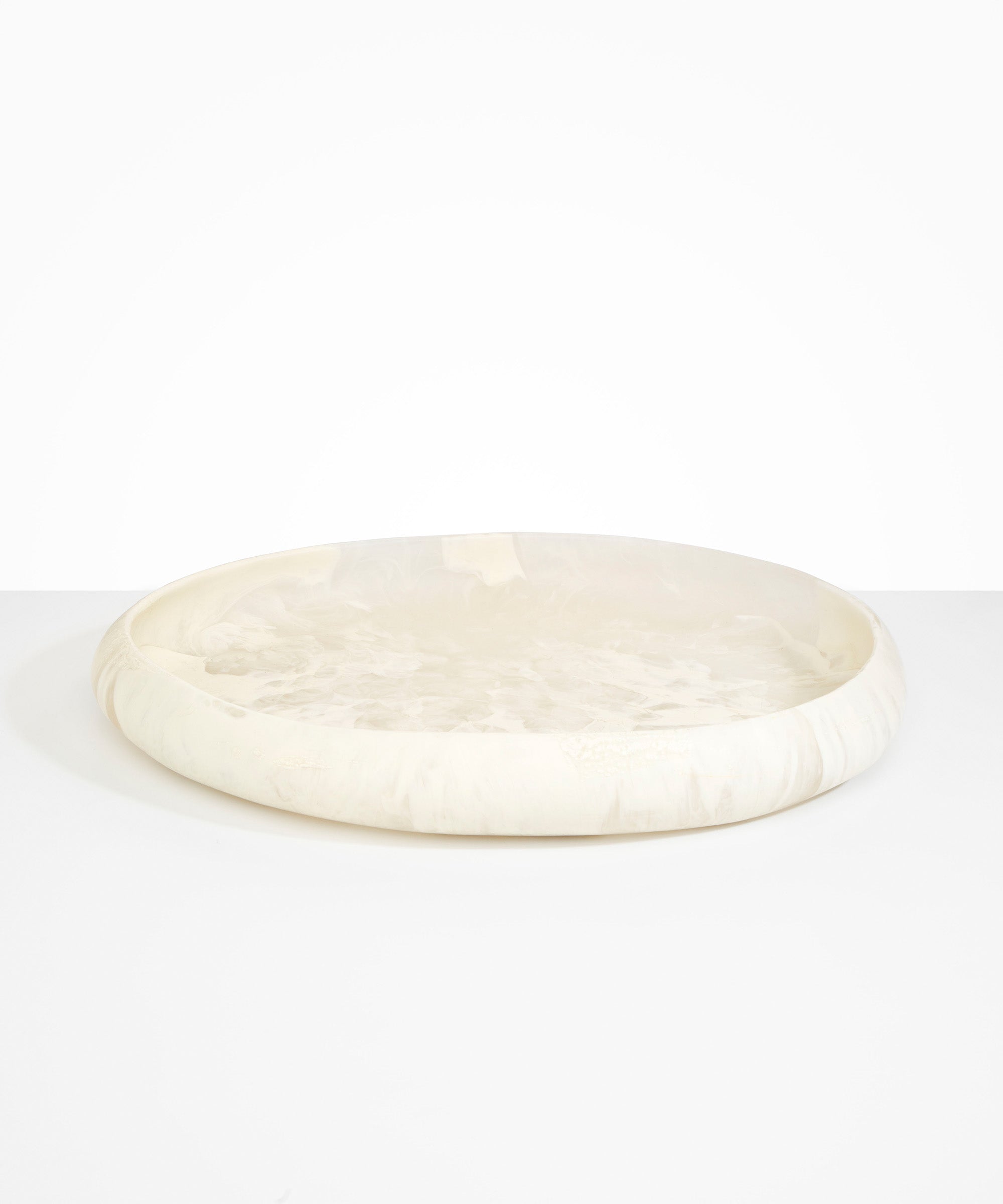 Dinosaur Designs Extra Large Rock Bowl in Chalk Swirl color resin