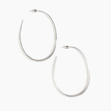 Dinosaur Designs Large Pebble Hoop Earrings in Silver-Plated Brass Material