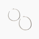 Dinosaur Designs ERDDPEBHOOPL Large Pebble Hoop Earrings SILVER