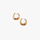 Dinosaur Designs Small Horn Hoop Earrings in Light Horn color resin with Nano-Coated Brass Material