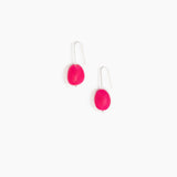 Dinosaur Designs Earth Wire Earrings in Flamingo color resin with 925 Sterling Silver Material