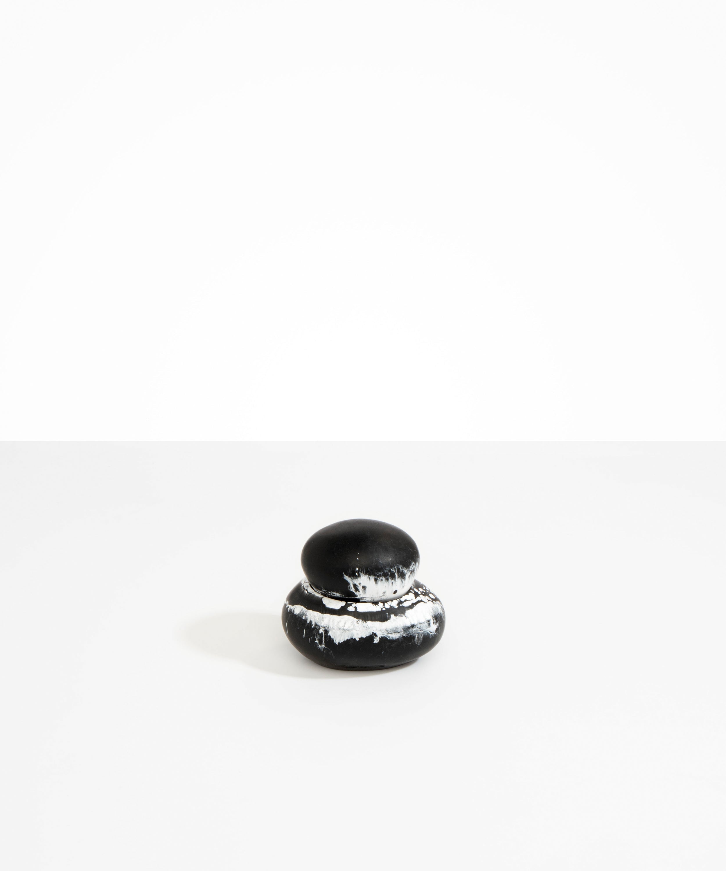 Dinosaur Designs Medium Pebble Jar in Black Marble color resin
