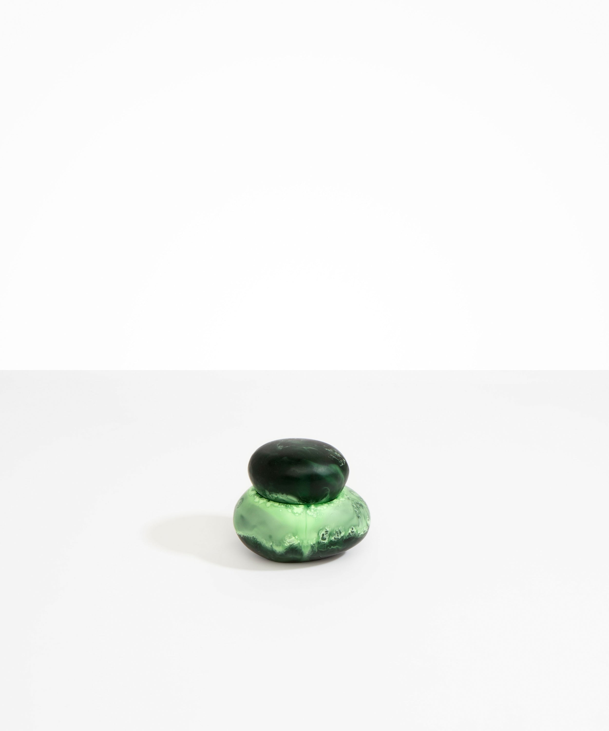 Dinosaur Designs Medium Pebble Jar in Moss color resin