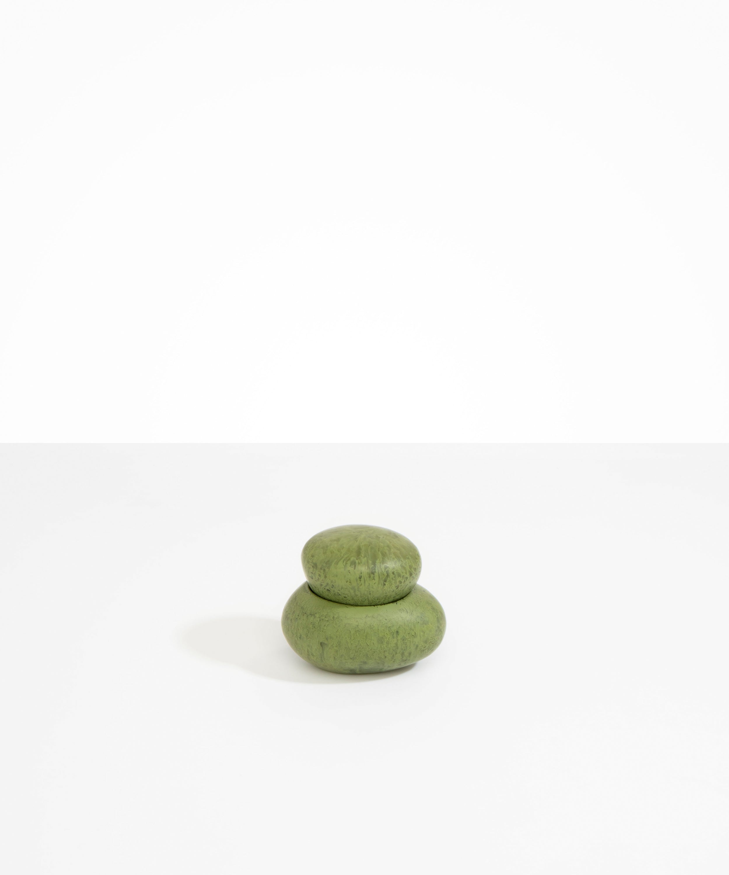 Dinosaur Designs Medium Pebble Jar in Olive color resin