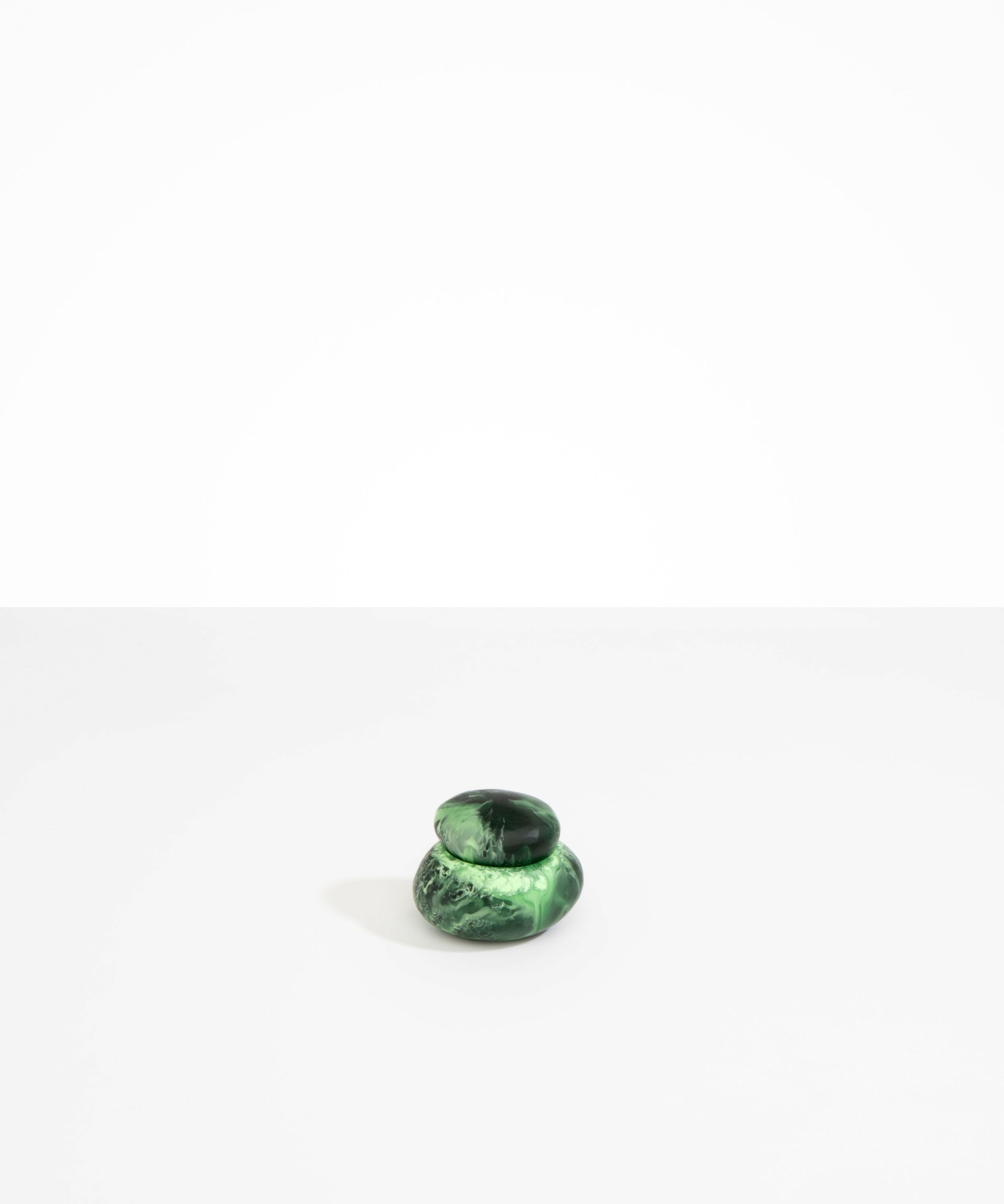 Dinosaur Designs Small Pebble Jar in Moss color resin