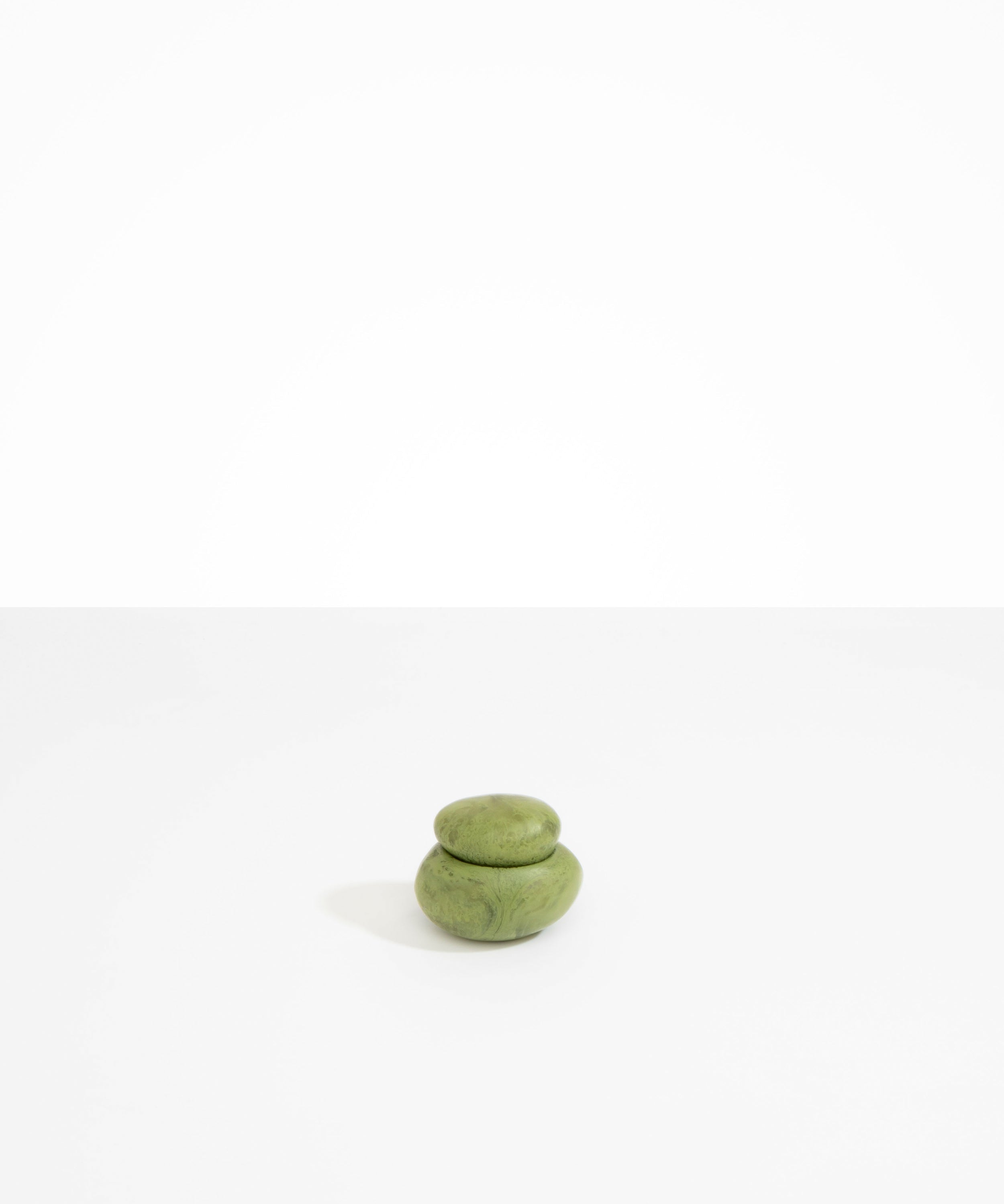 Dinosaur Designs Small Pebble Jar in Olive color resin