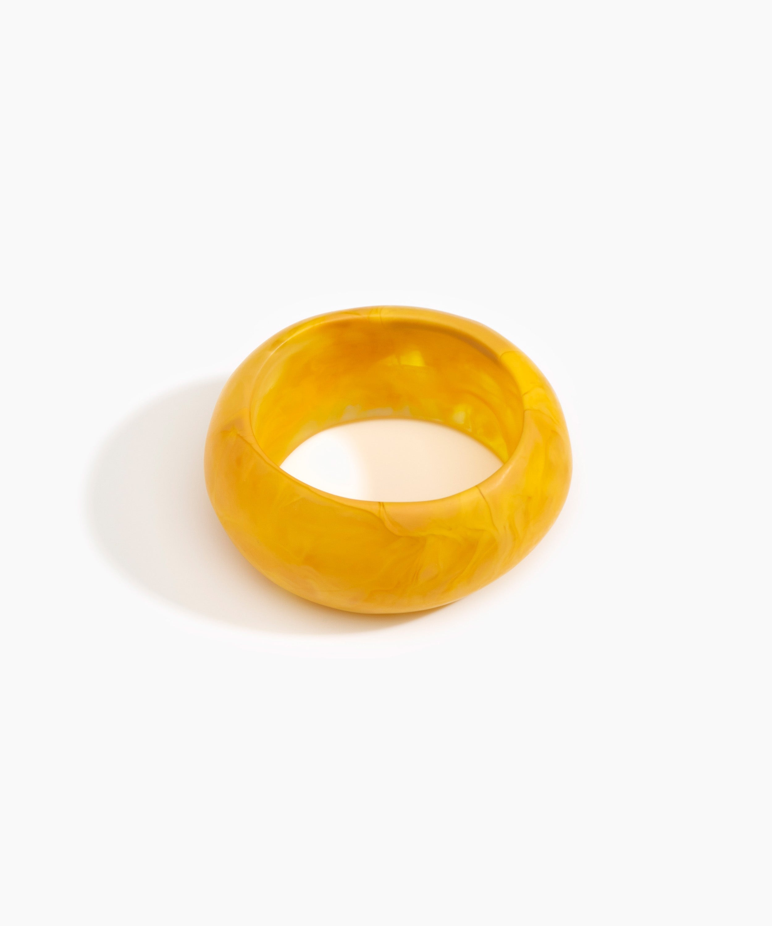 Dinosaur Designs Large Organic Oval Bangle in Honeycomb color resin with Wide Fit