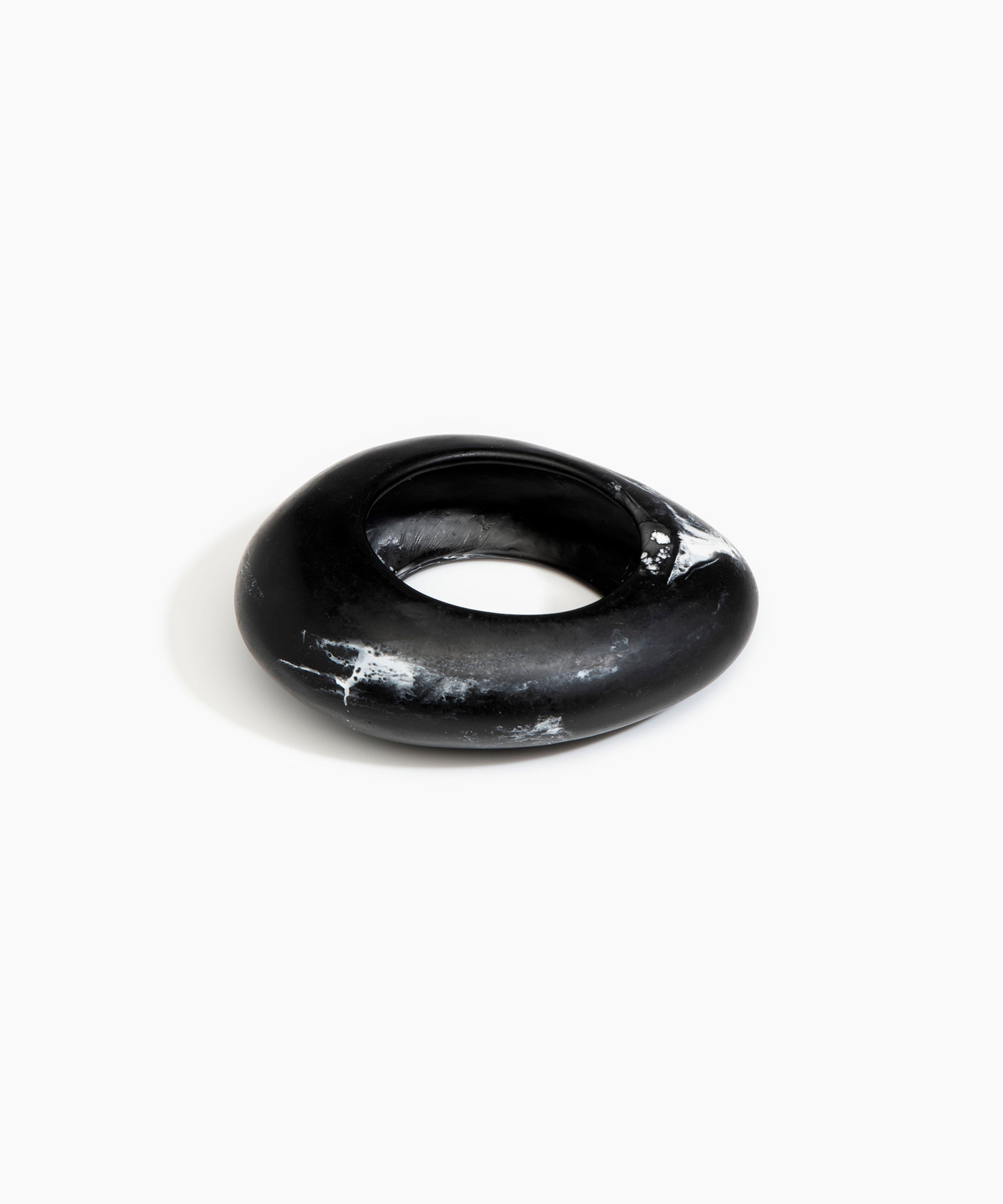 Dinosaur Designs LBRCKLGE Large Rock Bangle BLACK MARBLE