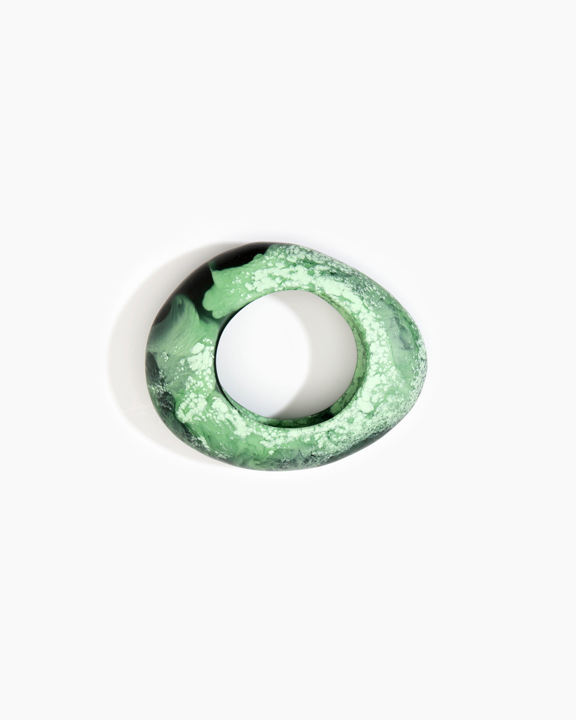 Dinosaur Designs Large Rock Bangle in Moss color resin with Wide Fit