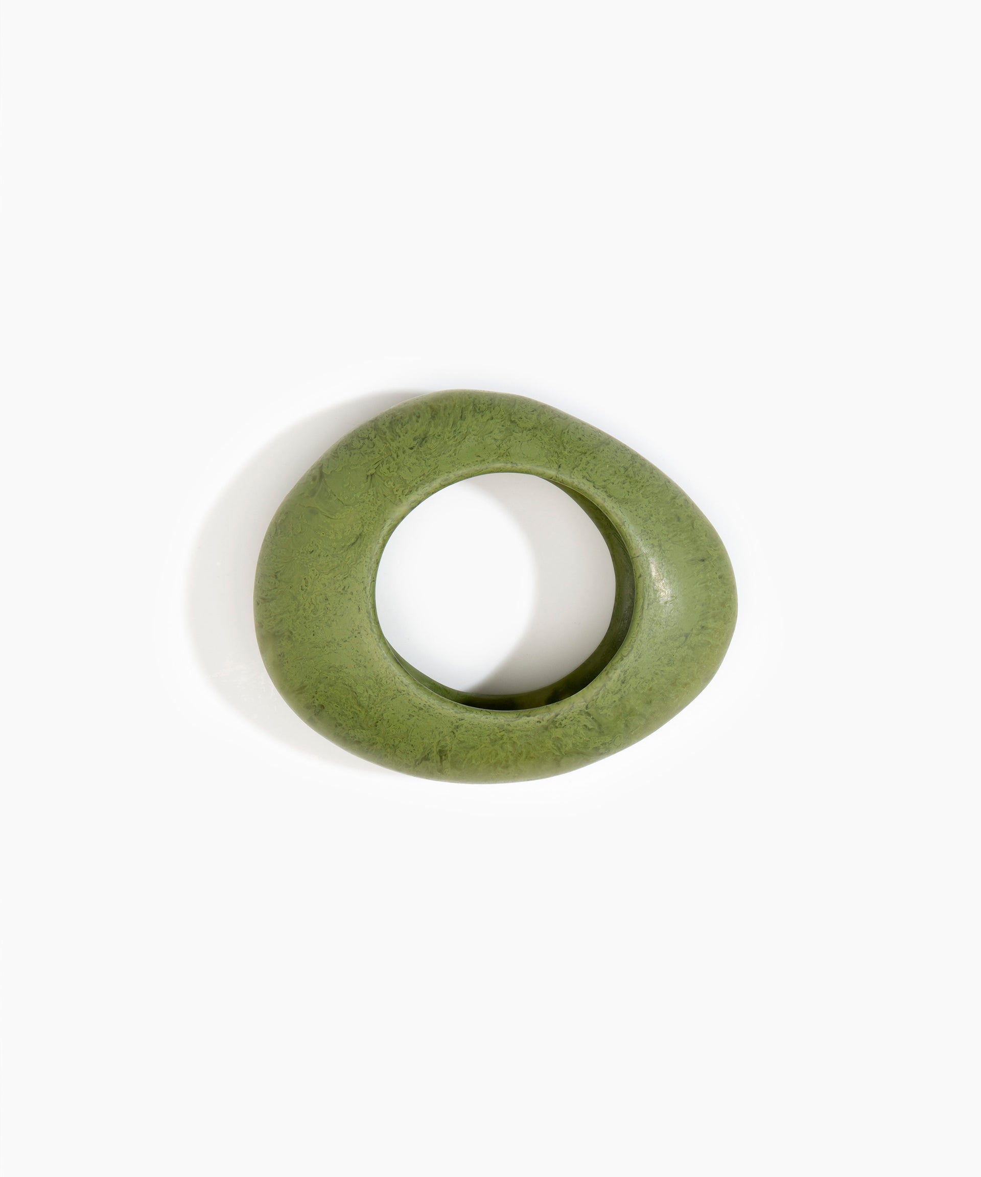Dinosaur Designs Large Rock Bangle in Olive color resin with Wide Fit