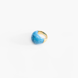 Dinosaur Designs Large Horn Ring in Sky color resin with Nano-Coated Brass Material