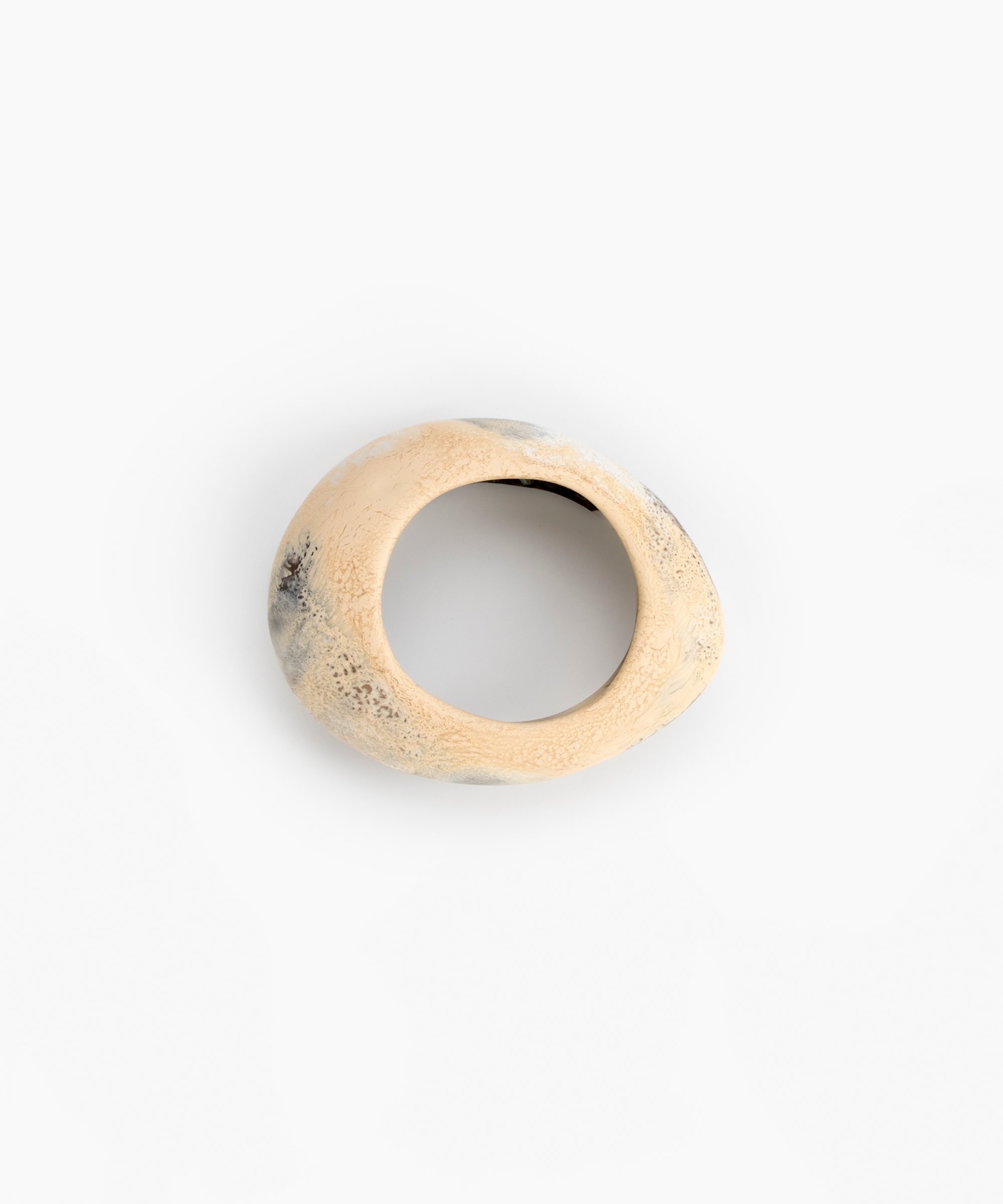 Dinosaur Designs Large Rock Bangle in Sandy Pearl color resin with Wide Fit