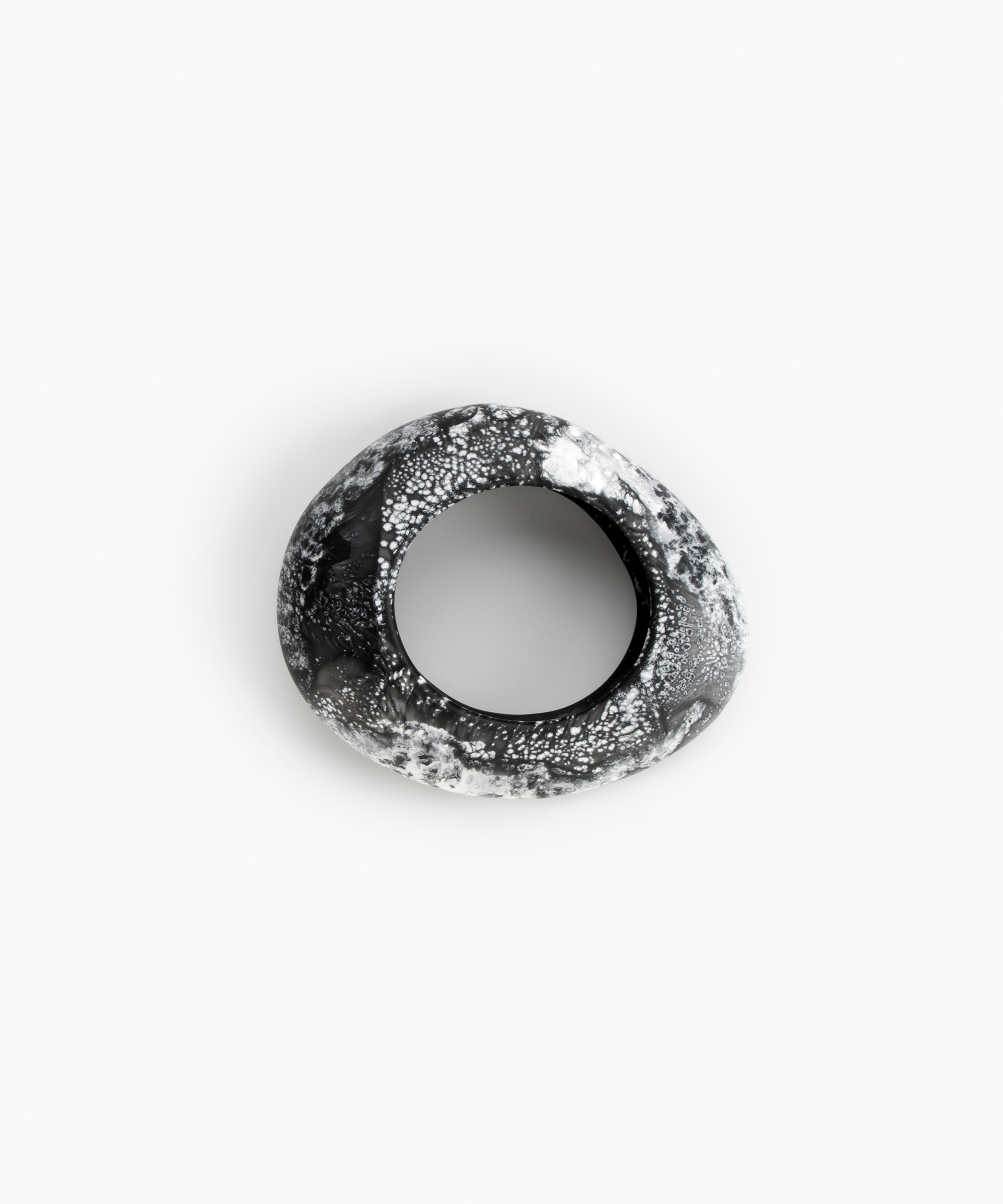 Dinosaur Designs Large Rock Bangle in Black Marble color resin with Wide Fit