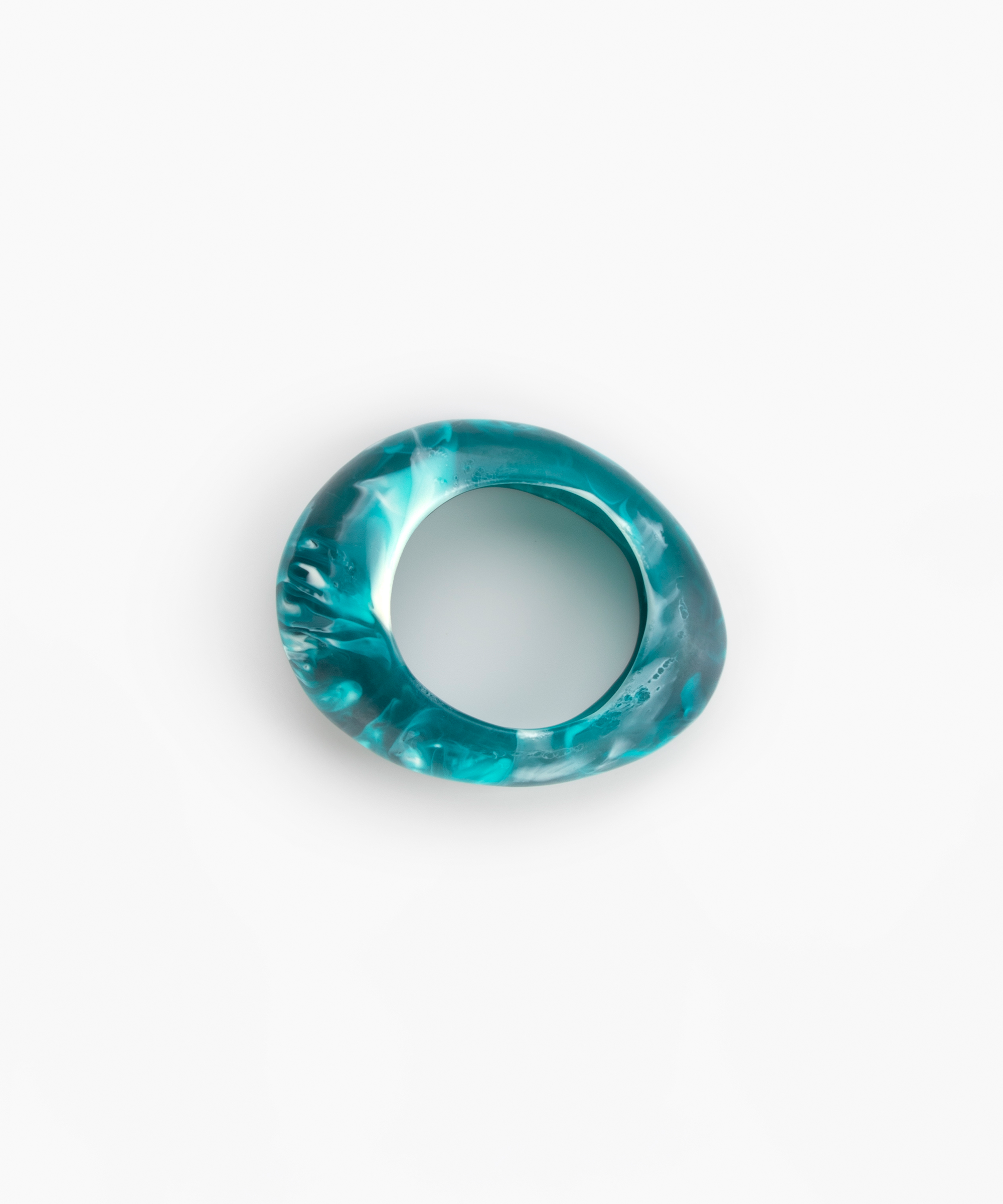 Dinosaur Designs Large Rock Bangle in Lagoon color resin with Wide Fit