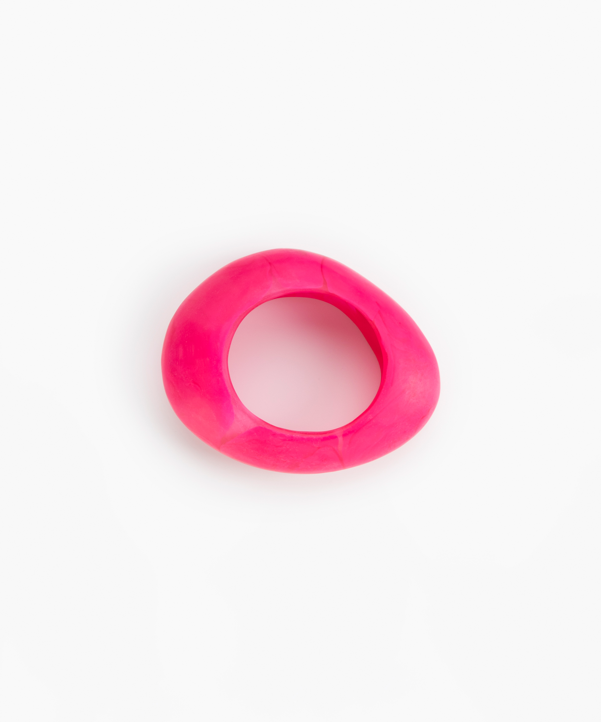 Dinosaur Designs Large Rock Bangle in Flamingo color resin with Wide Fit