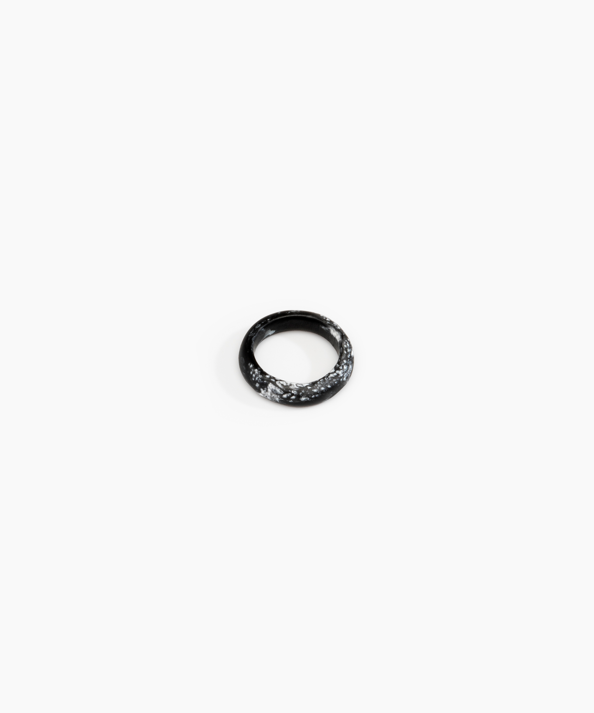 Dinosaur Designs Modern Tribal Band Ring in Black Marble color resin with Wide Fit
