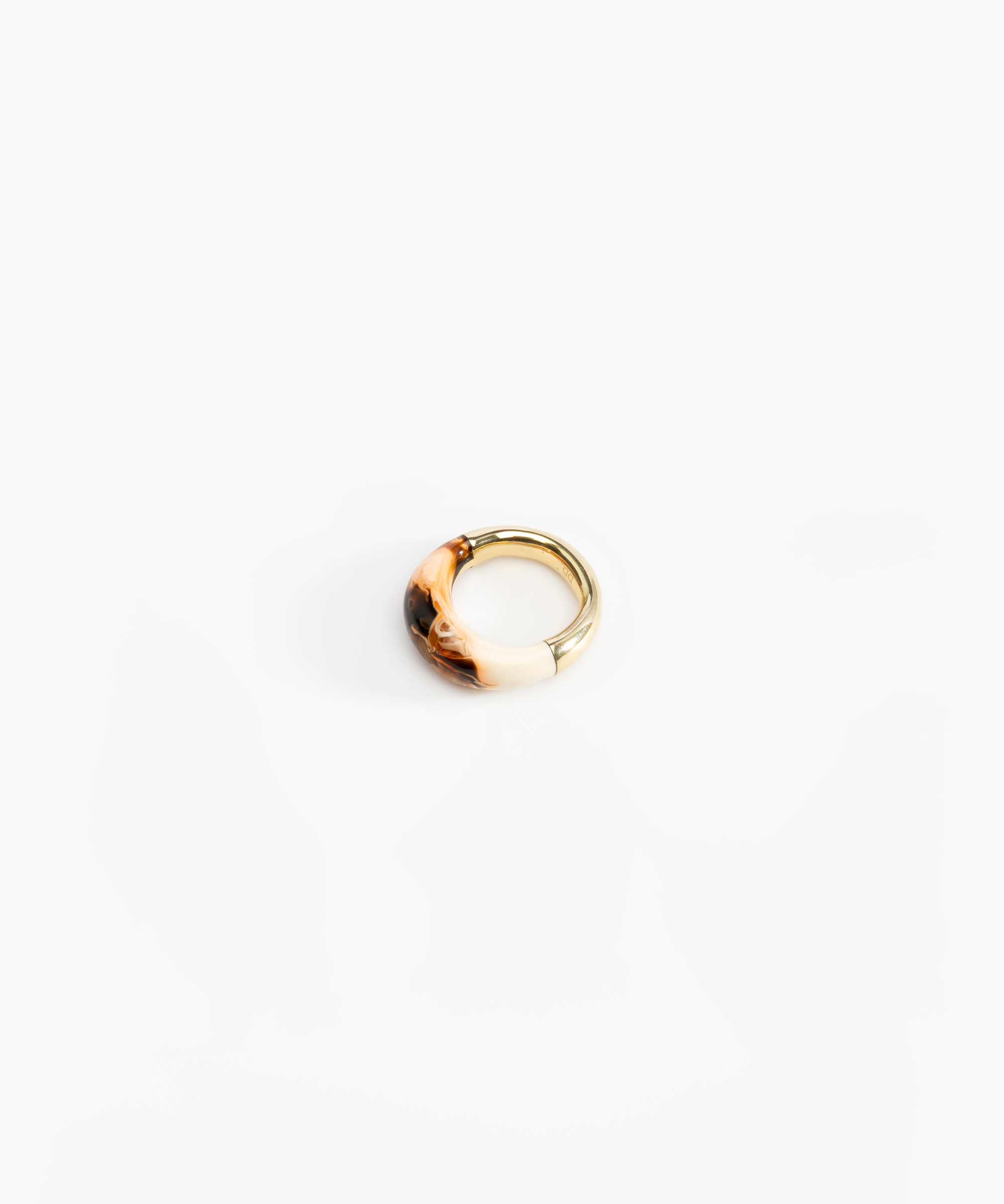 Dinosaur Designs Medium Horn Ring in Light Horn color resin with Nano-Coated Brass Material