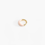 Dinosaur Designs Medium Horn Ring in Rose Swirl color resin with Nano-Coated Brass Material