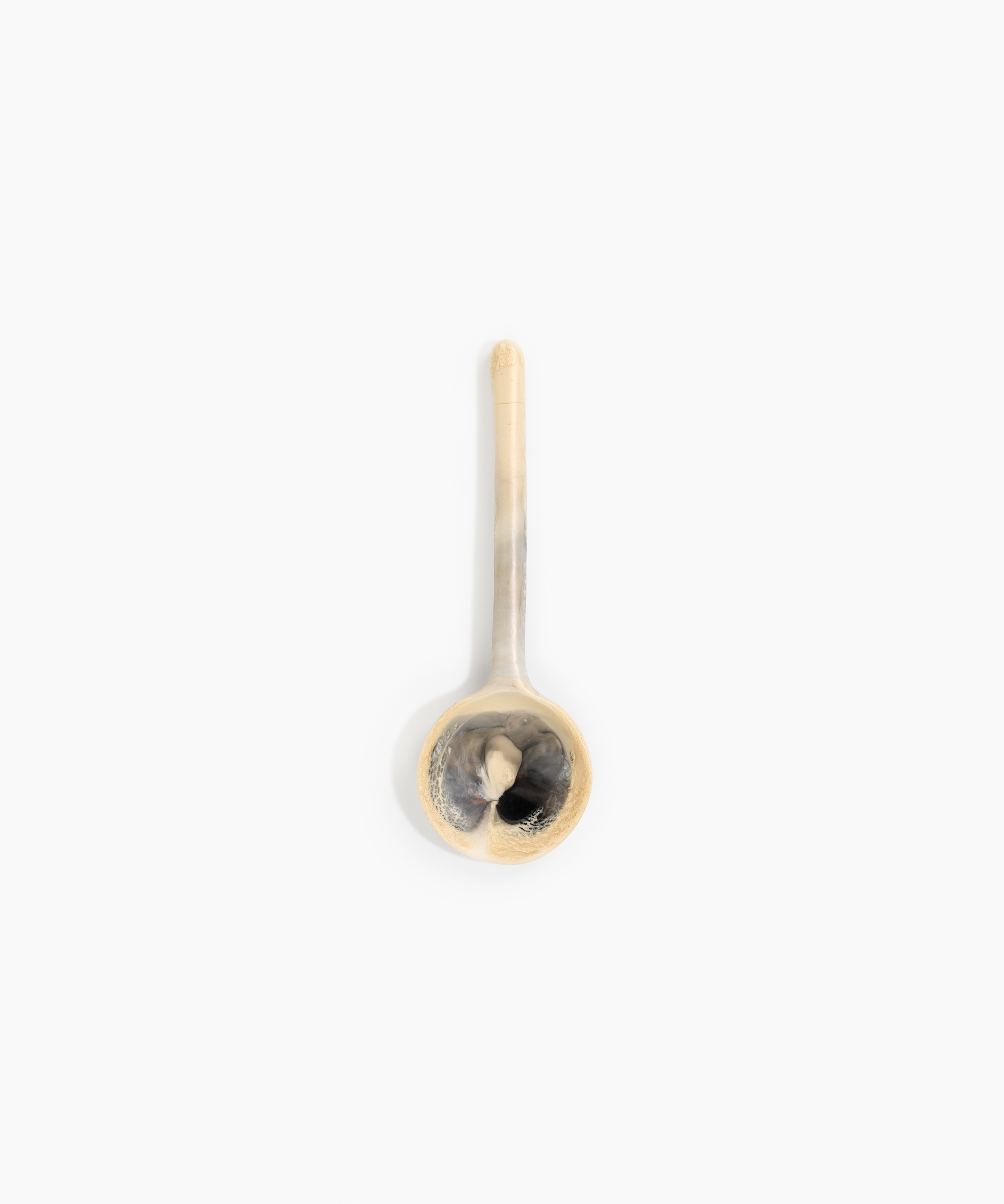 Dinosaur Designs Moon Spoon in Sandy Pearl color resin
