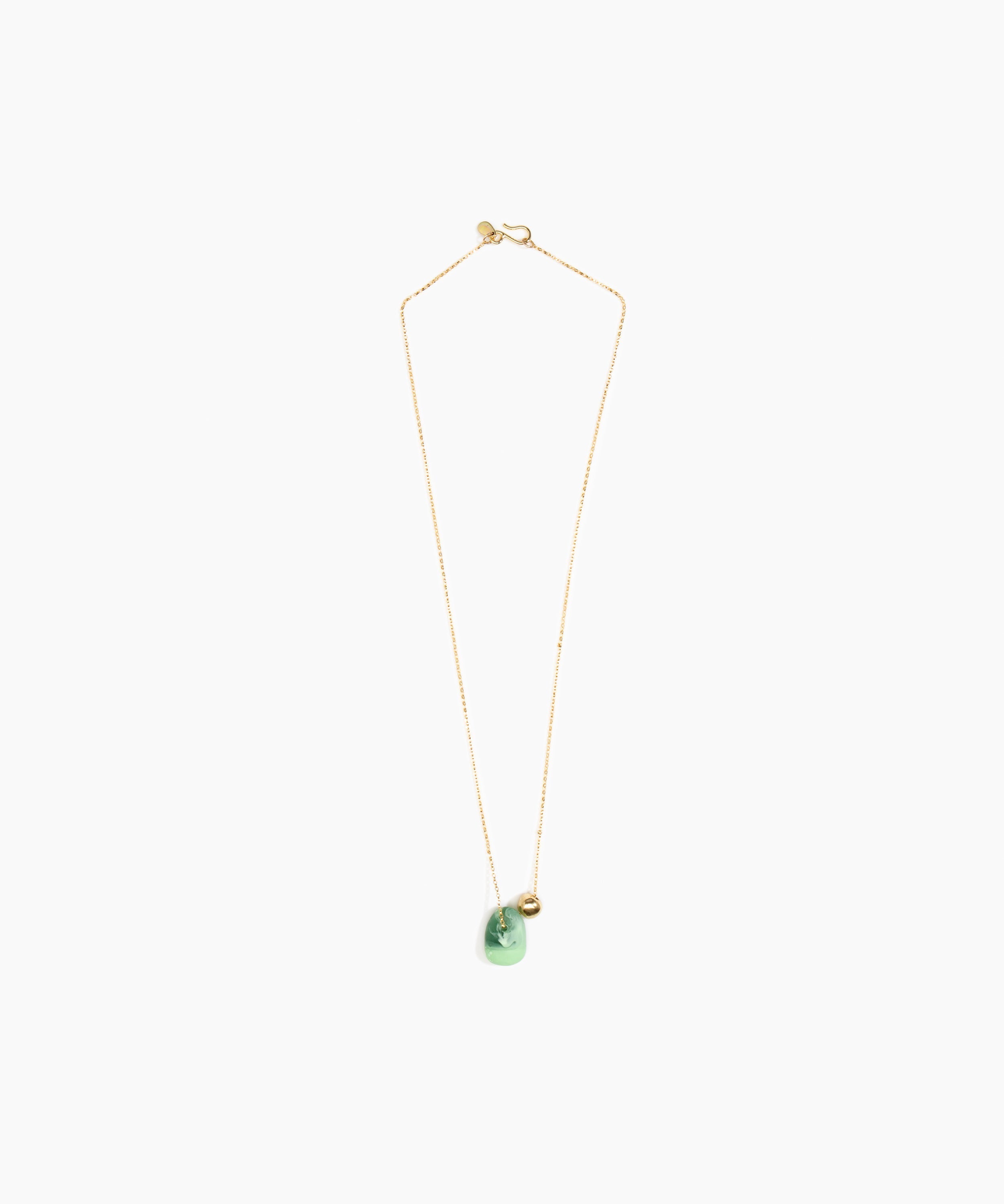 Dinosaur Designs Joie De Vivre Pendant in Moss color resin with Gold-Filled Material
