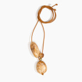 Dinosaur Designs Rock Cluster Pendant in Light Horn color resin with Nano-Coated Brass Bead Material