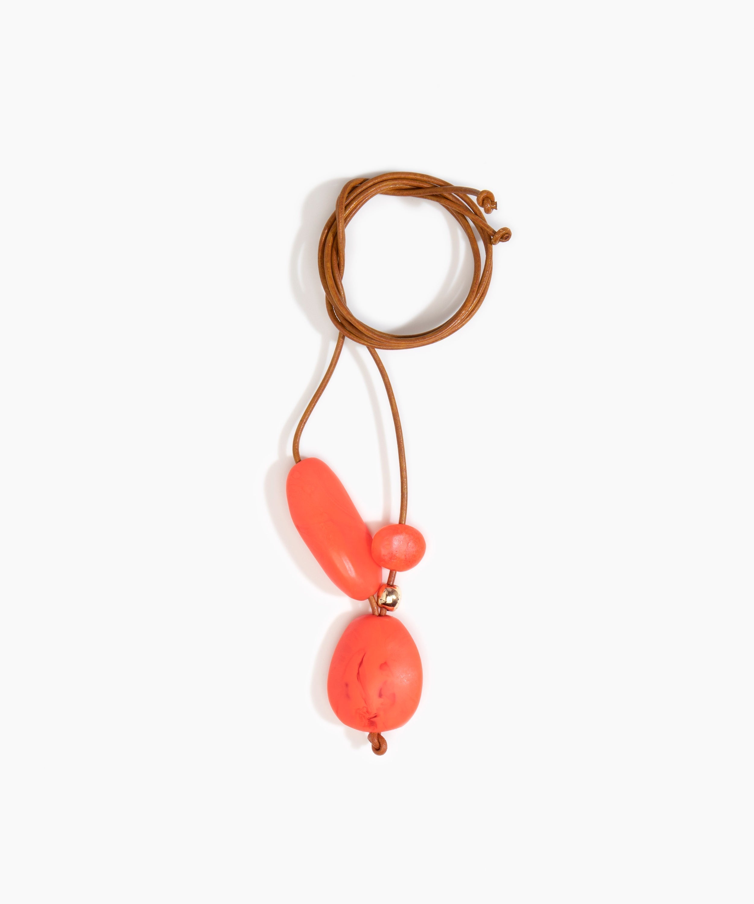 Dinosaur Designs Rock Cluster Pendant in Lychee color resin with Nano-Coated Brass Bead Material