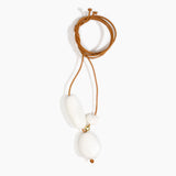 Dinosaur Designs Rock Cluster Pendant in Snow Swirl color resin with Nano-Coated Brass Bead Material