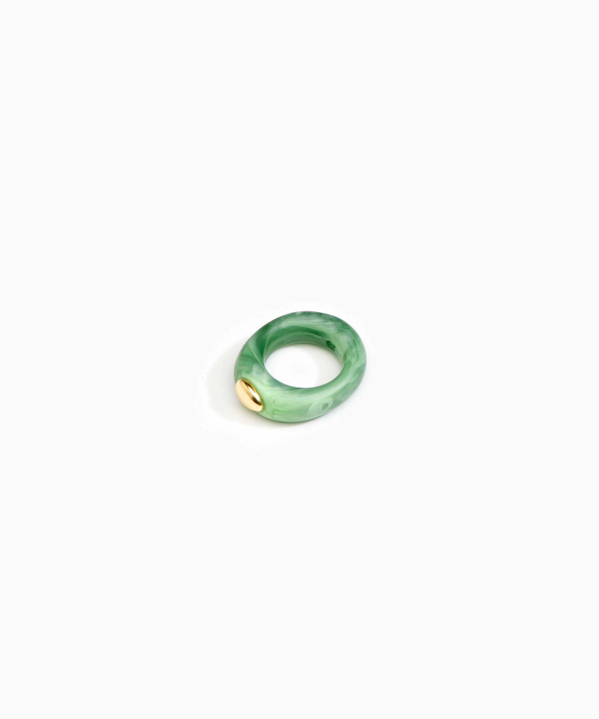 Dinosaur Designs Round Rock Ring in Moss color resin