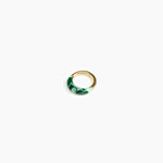Dinosaur Designs Small Horn Ring in Moss color resin with Nano-Coated Brass Material
