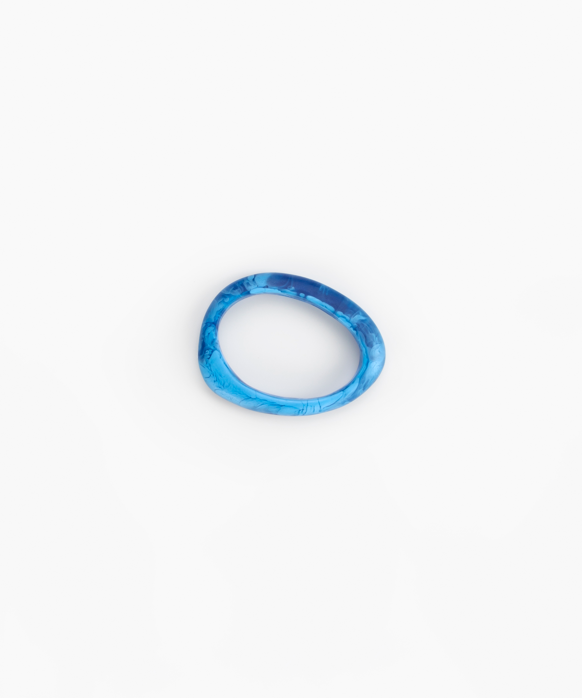 Dinosaur Designs Rock Wishbone Bangle in Sky color resin with Wide Fit