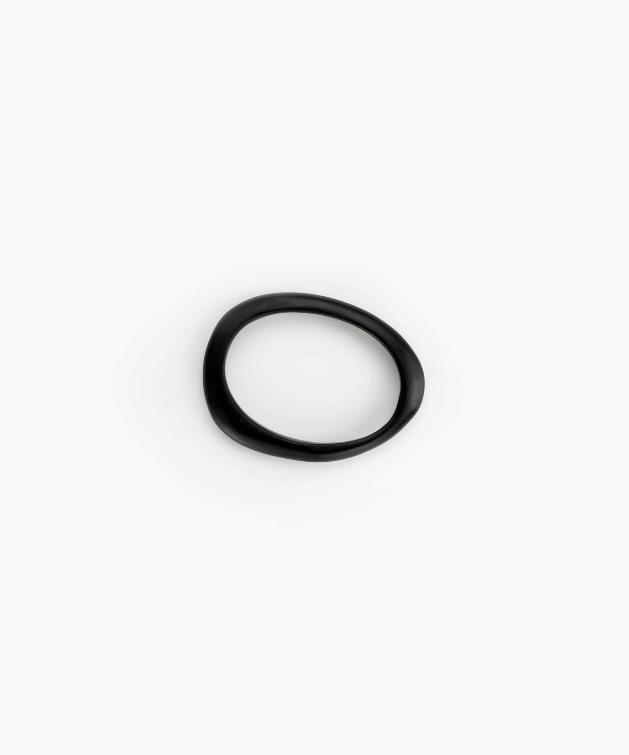 Dinosaur Designs Rock Wishbone Bangle in Black color resin with Wide Fit