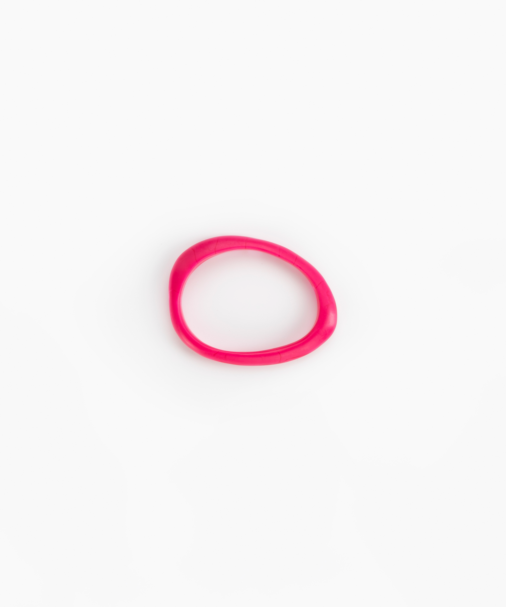 Dinosaur Designs Rock Wishbone Bangle in Flamingo color resin with Wide Fit