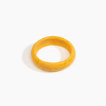 Dinosaur Designs Medium Organic Oval Bangle in Honeycomb color resin with Wide Fit