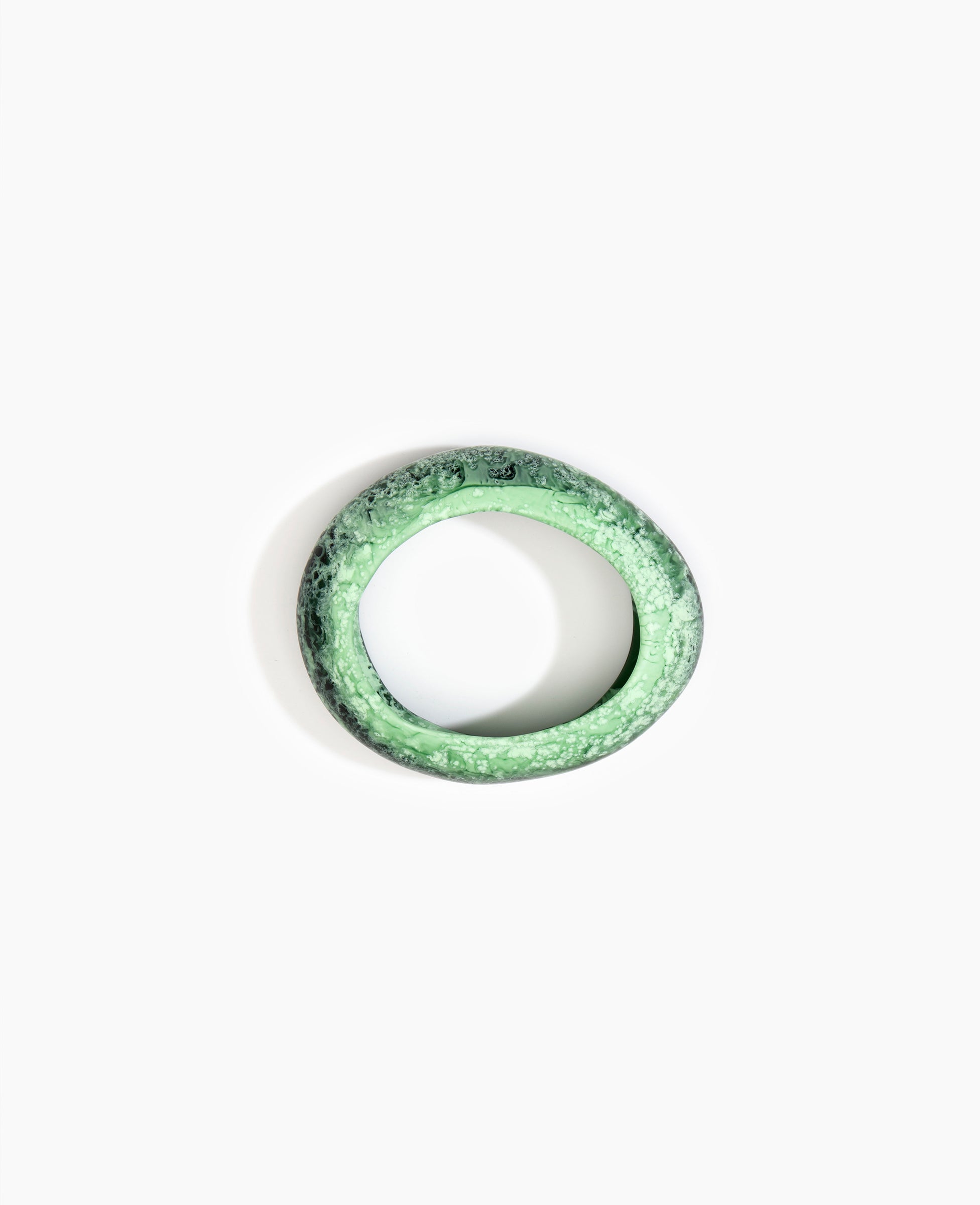 Dinosaur Designs Medium Rock Bangle in Moss color resin with Wide Fit