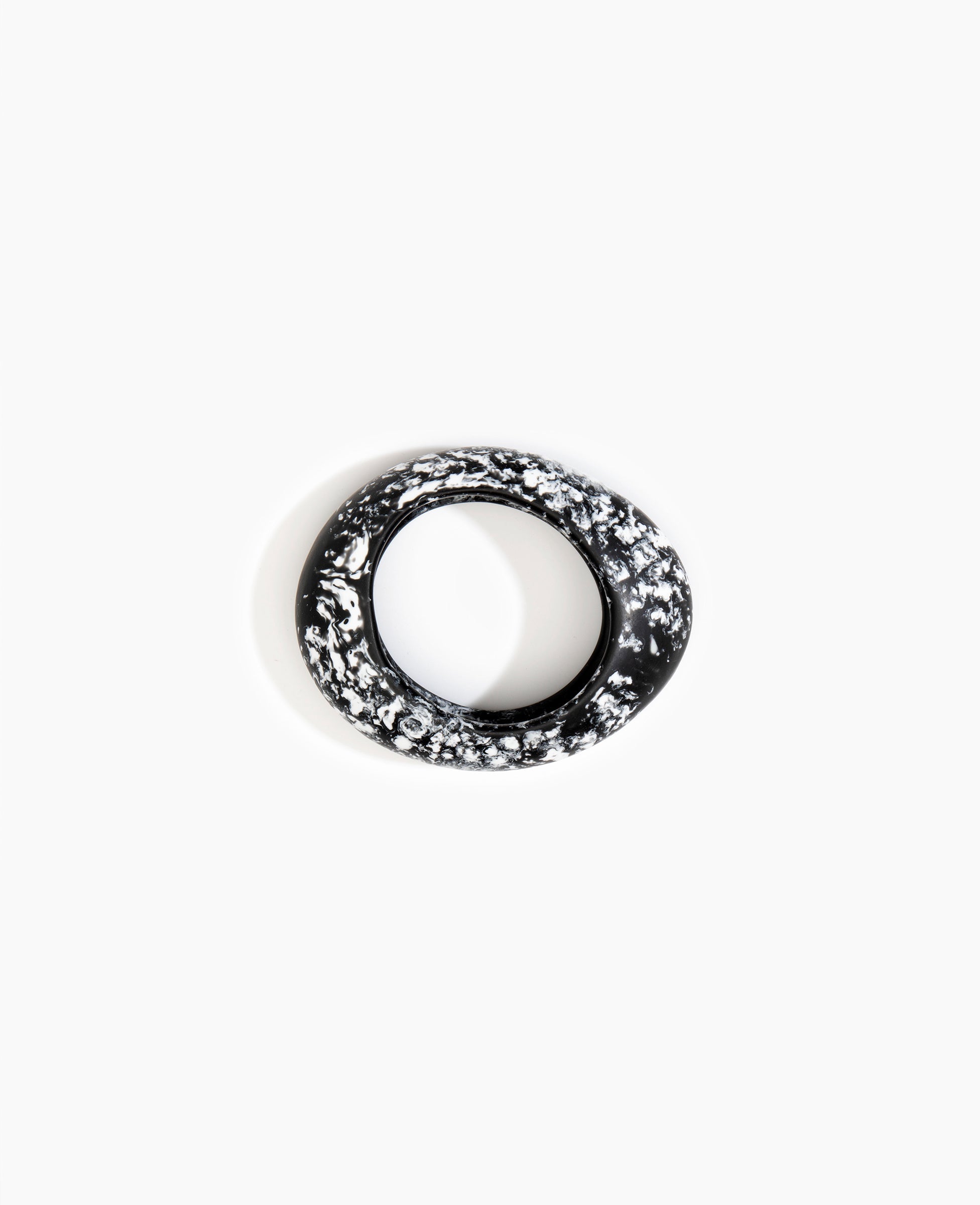 Dinosaur Designs Medium Rock Bangle in Black Marble color resin with Wide Fit