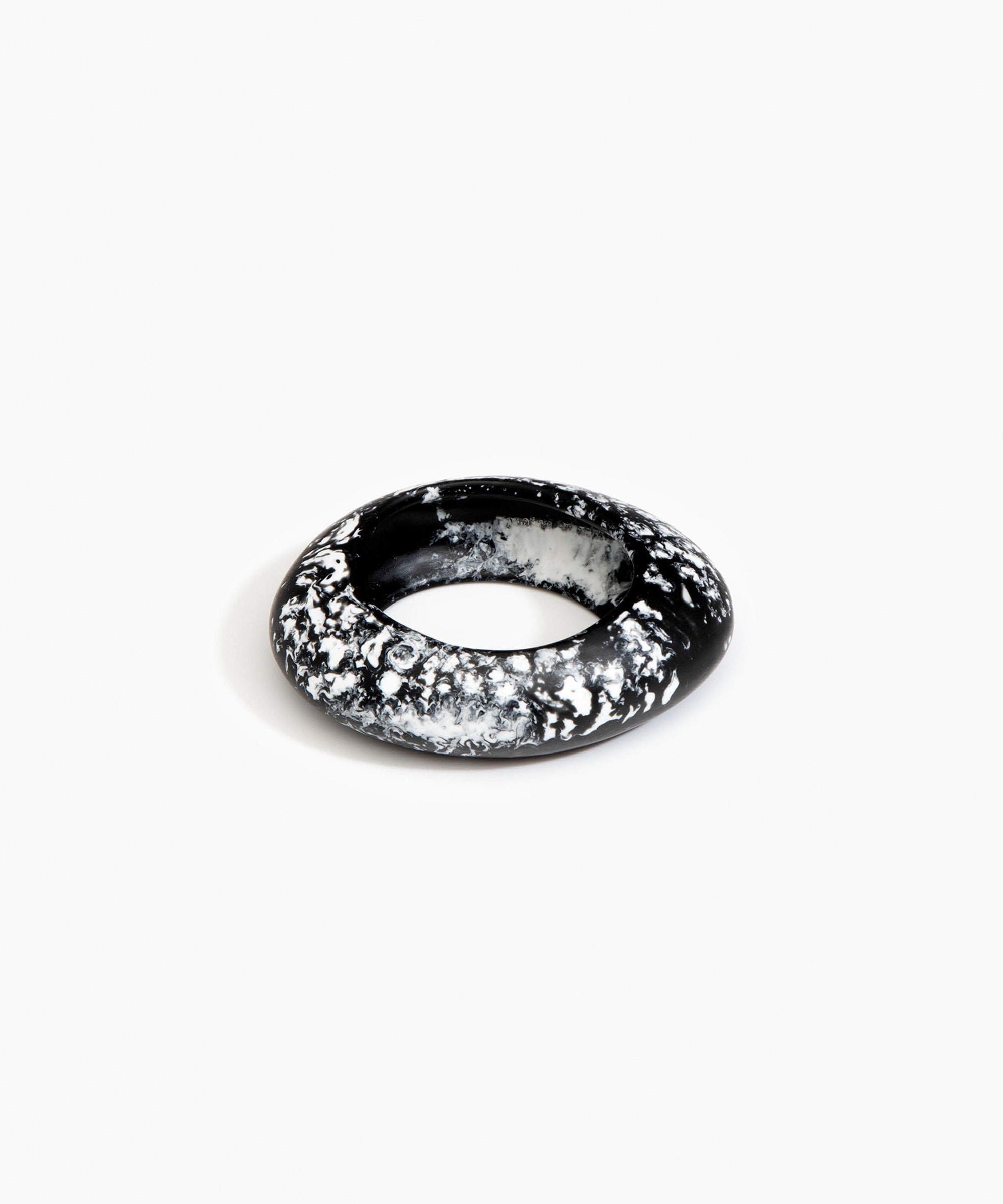 Dinosaur Designs SBRCKMED Medium Rock Bangle BLACK MARBLE