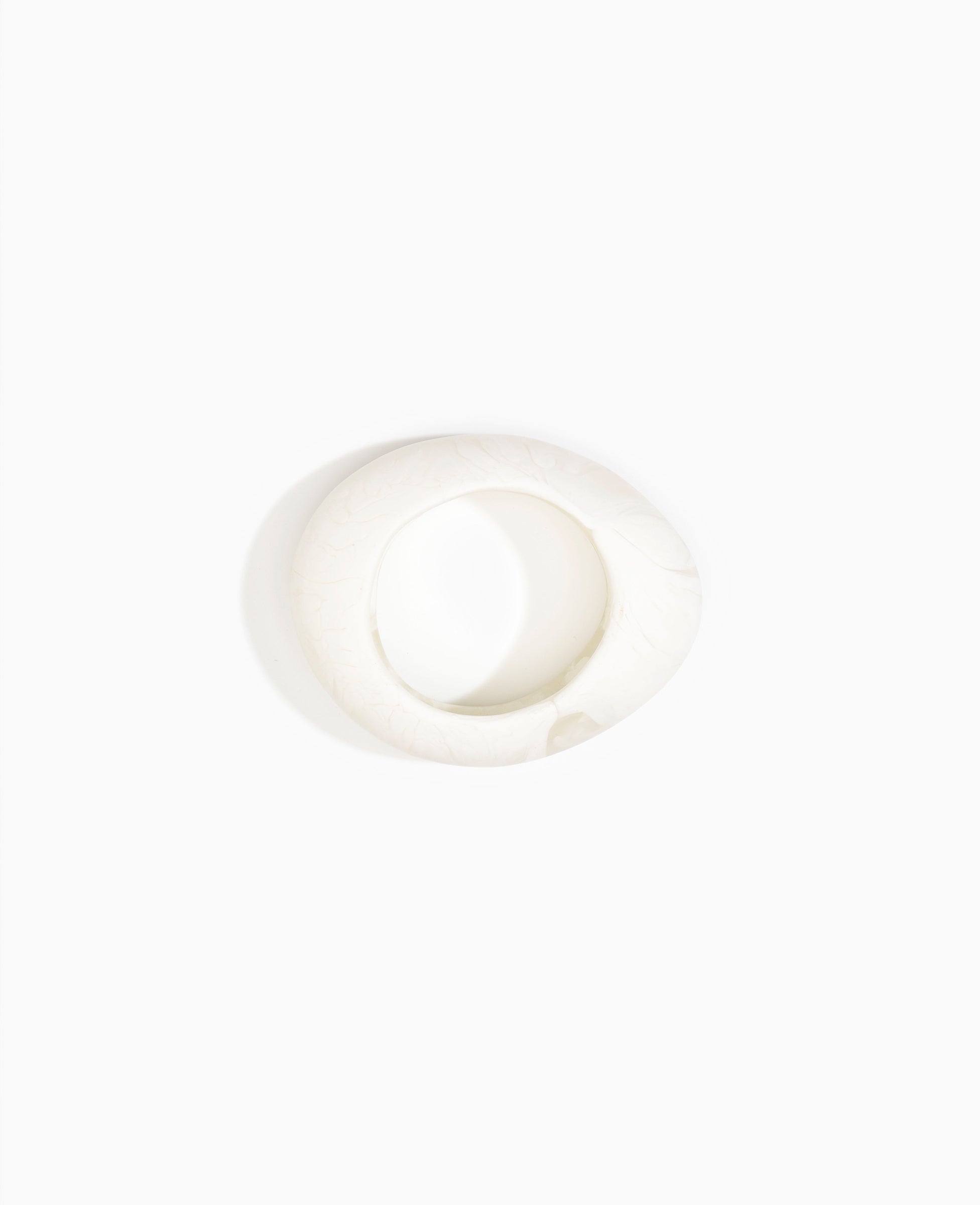 Dinosaur Designs Medium Rock Bangle in Chalk Swirl color resin with Wide Fit