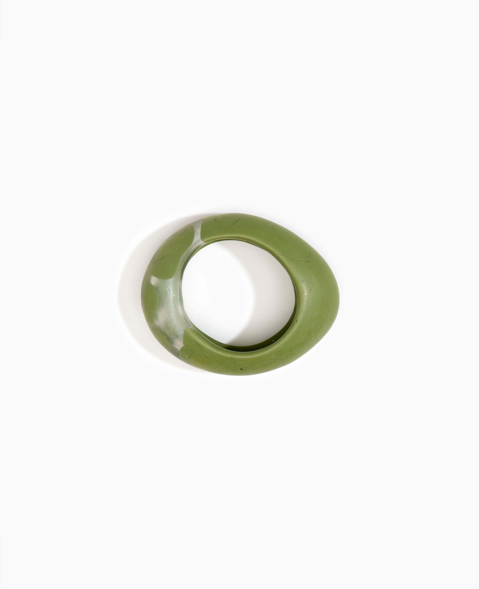 Dinosaur Designs Medium Rock Bangle in Olive color resin with Wide Fit