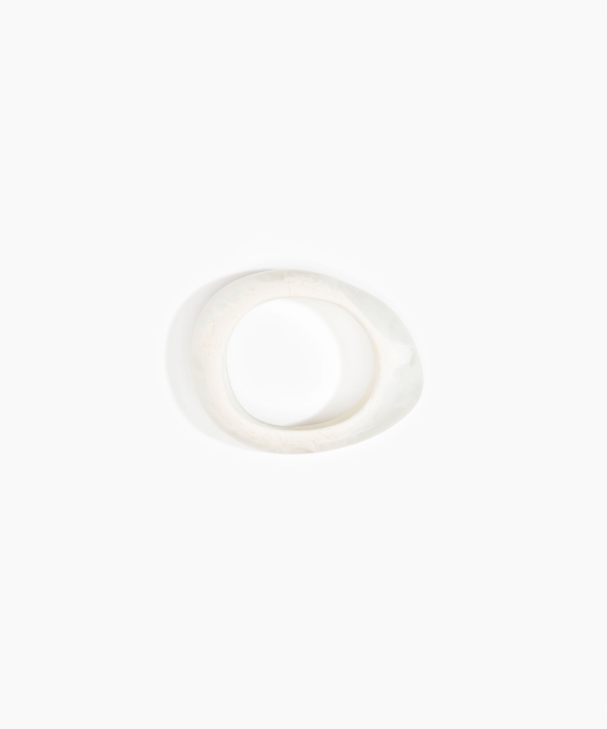 Dinosaur Designs Small Rock Bangle in Chalk Swirl color resin with Wide Fit