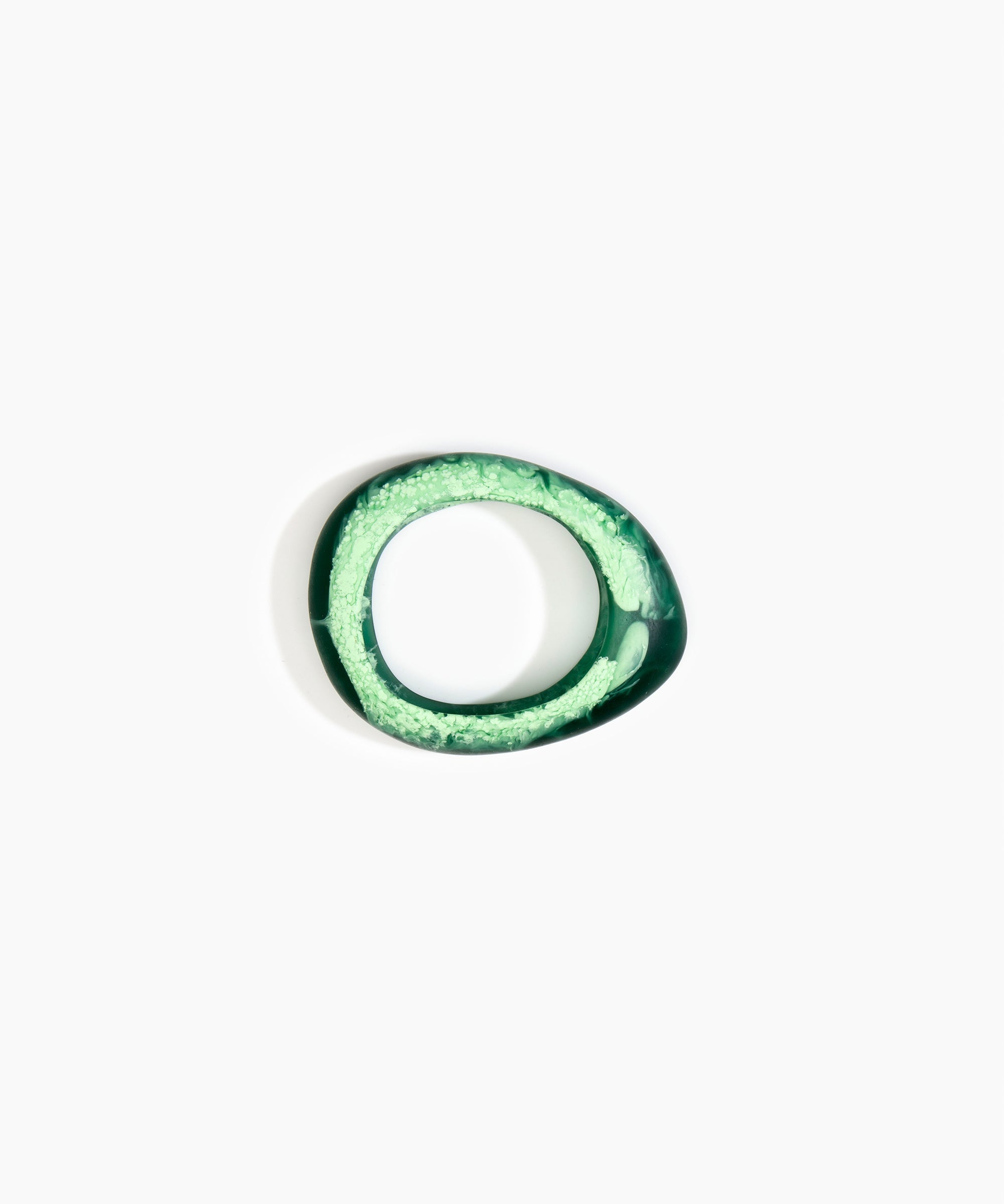 Dinosaur Designs Small Rock Bangle in Moss color resin with Wide Fit