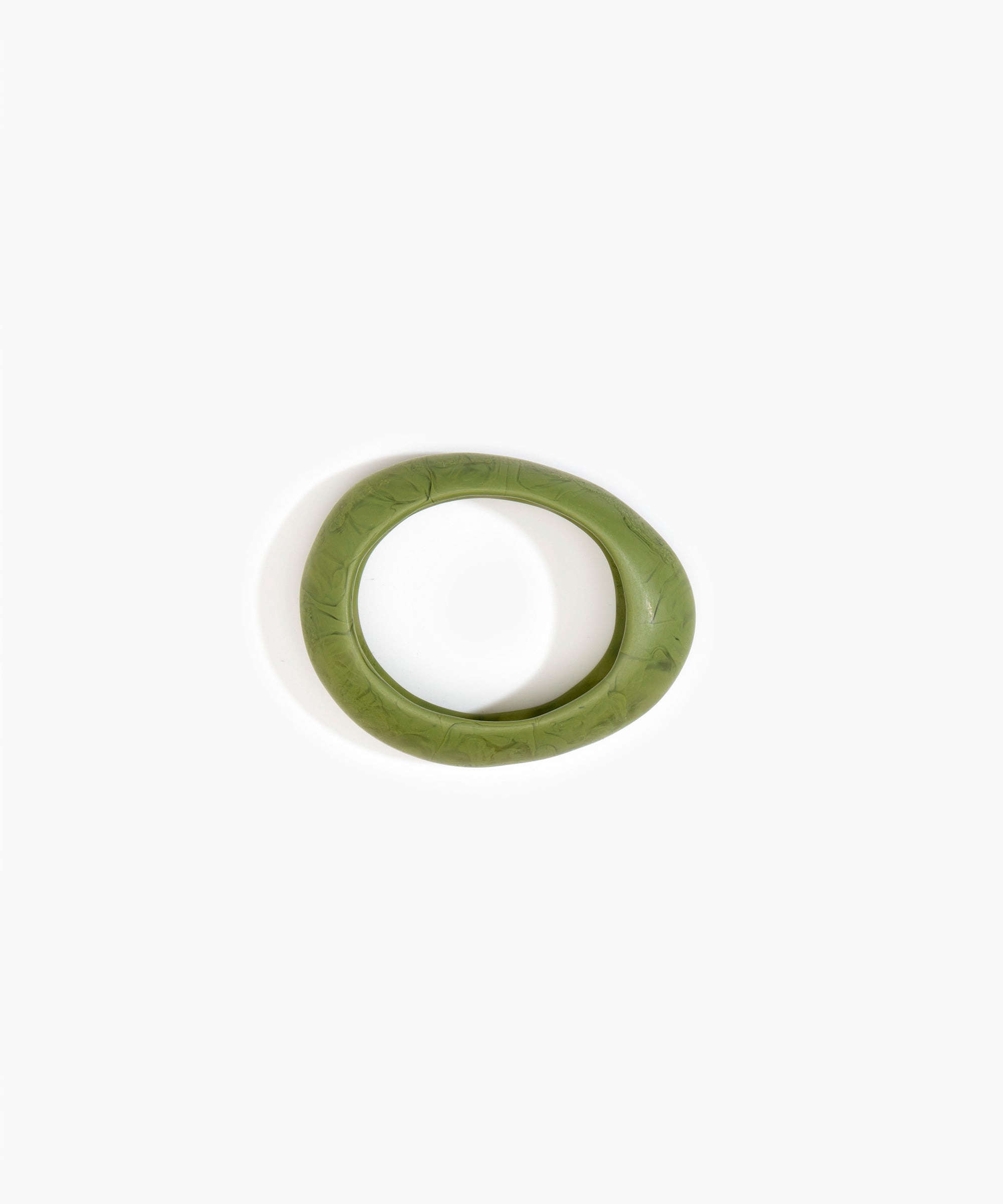Dinosaur Designs Small Rock Bangle in Olive color resin with Wide Fit