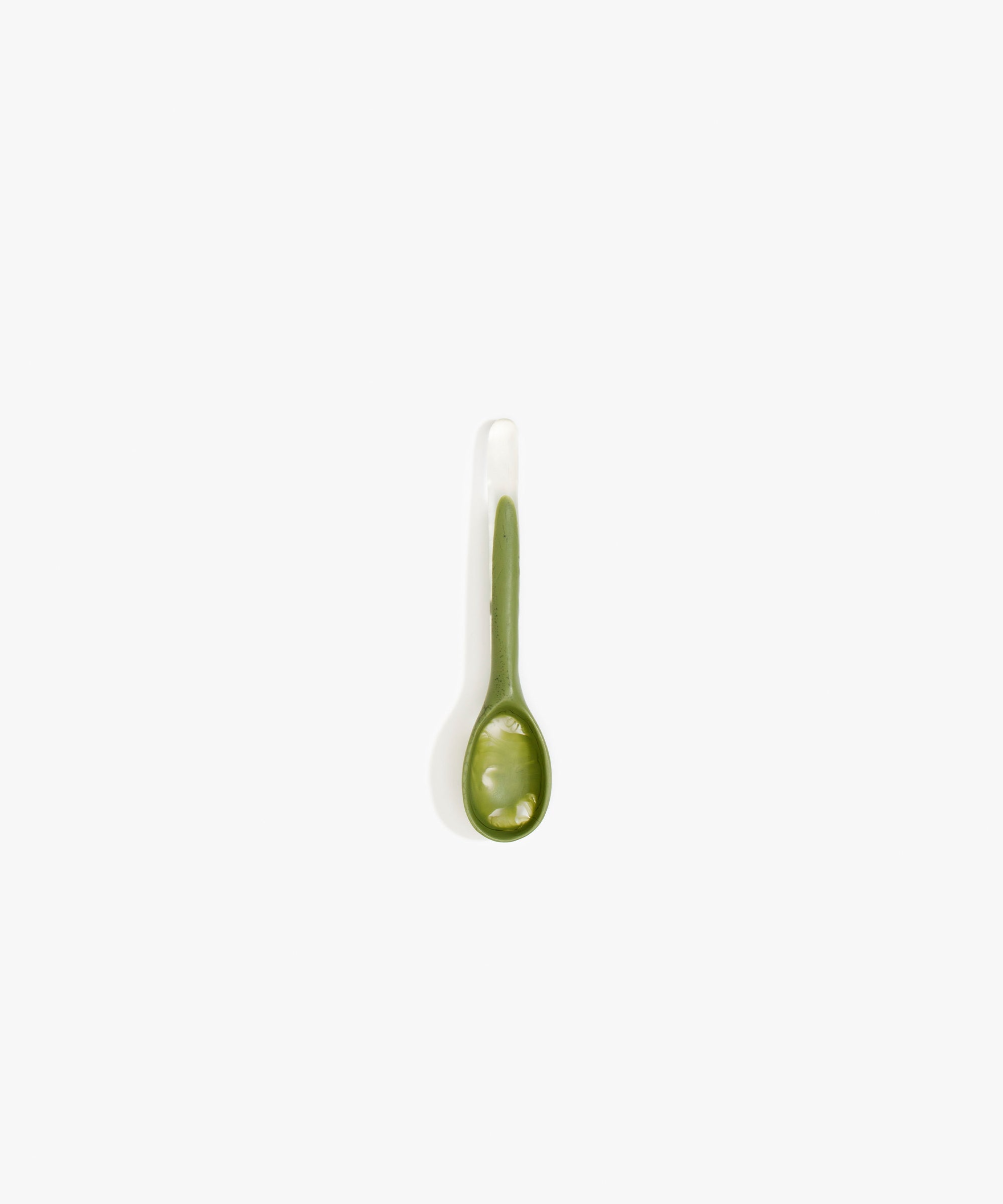 Dinosaur Designs Stone Spoon in Olive color resin