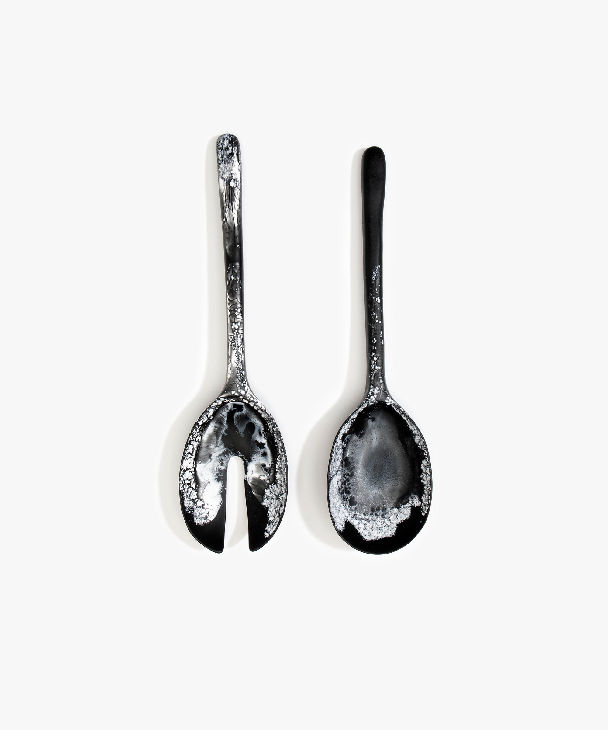 Dinosaur Designs Long Stone Servers in Black Marble color resin