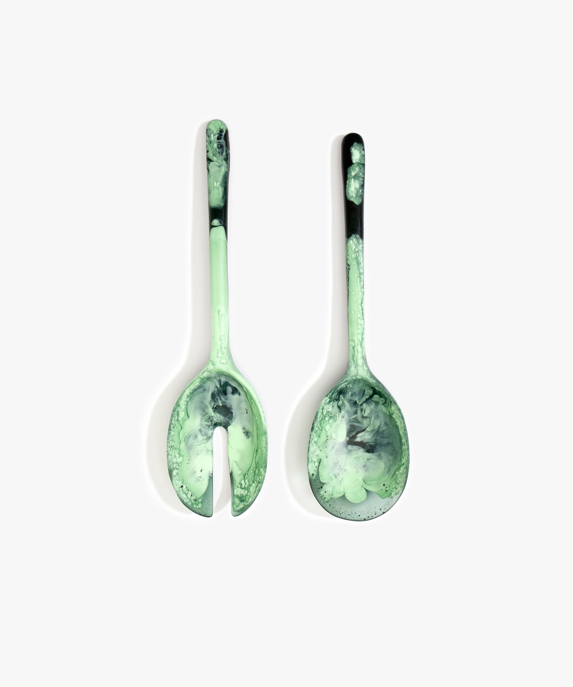 Dinosaur Designs Long Stone Servers in Moss color resin