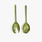 Dinosaur Designs Long Stone Servers in Olive color resin