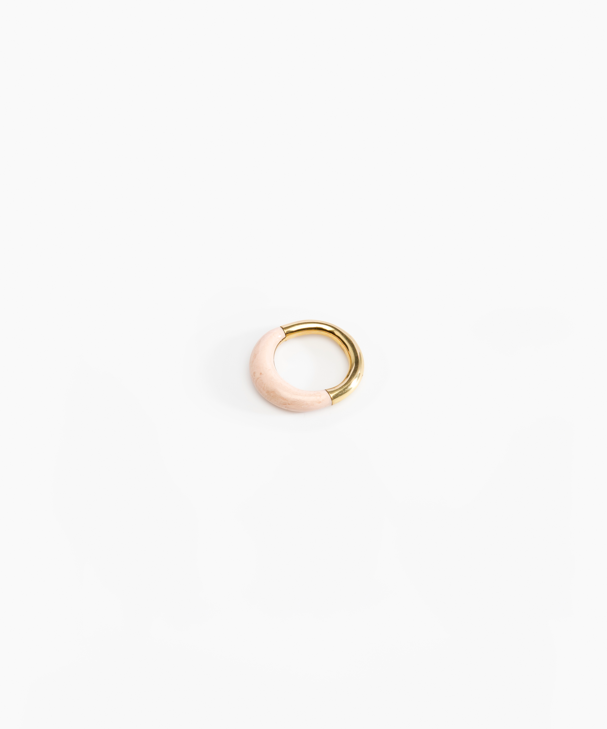 Dinosaur Designs Small Horn Ring in Rose Swirl color resin with Nano-Coated Brass Material