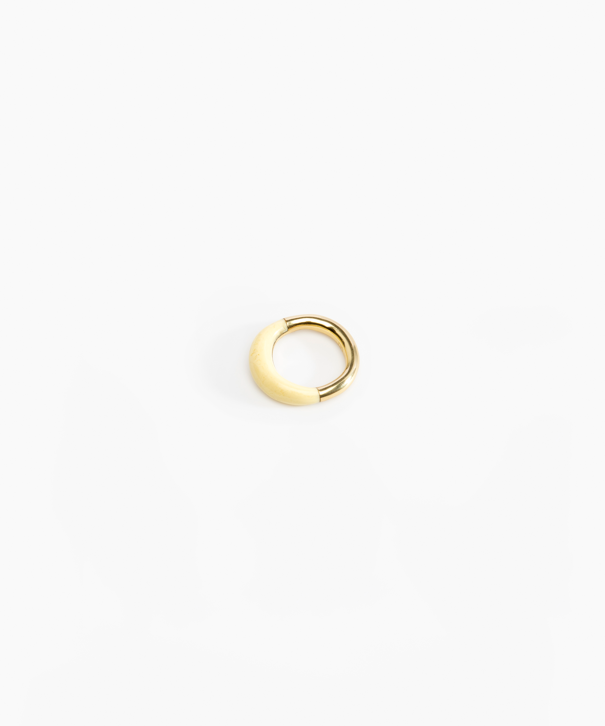 Dinosaur Designs Small Horn Ring in Lemon color resin with Nano-Coated Brass Material