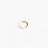 Dinosaur Designs Small Horn Ring in Cream color resin with Nano-Coated Brass Material